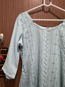 Elegant Light Blue Embroidered Kurta
