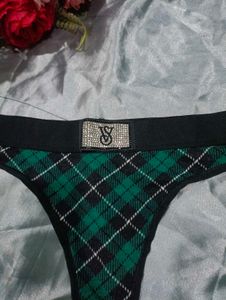 Victoria's Secret RhinestonePlaid Thong Panty