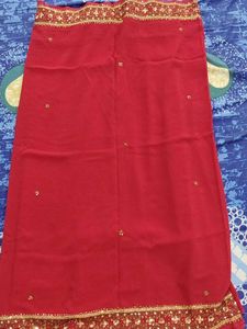 Embellished Red Silk Saree