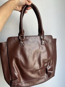 Classic Brown Leather Tote Bag