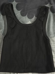 Black Ribbed Tank Top