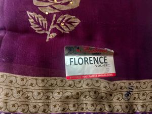 'Purple Florence Saree' With Blouse