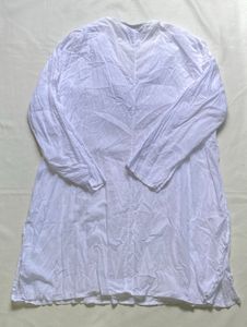 Embellished White Cotton Kurta