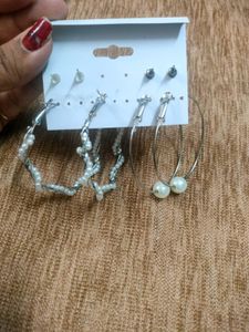 Fashion Earrings Set - Pearl &amp; Crystal