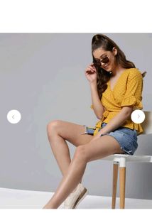 Yellow Polka Dot Vintage Wrap Top