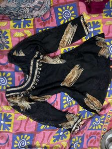 Elegant Black Kurta with Embellishments