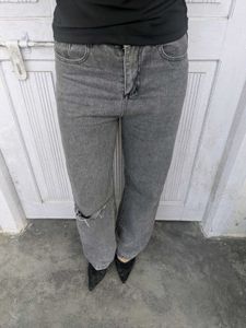 Ripped Grey Jeans
