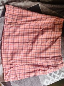 Pink Plaid Mini Skirt