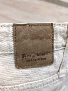 Cream Wide Leg Jeans
