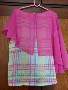 AND Chic pink high-low sleeve top size 16