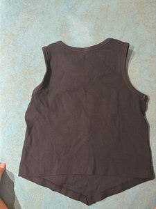 Girls Brown Graphic Tank Top