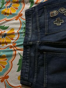 Men's Blue Distressed Denim Jeans