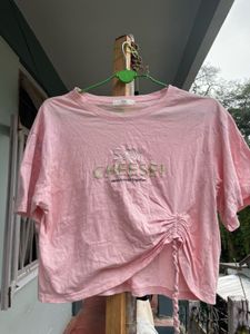 Cute Pink "Say Cheese!" Cropped Tee