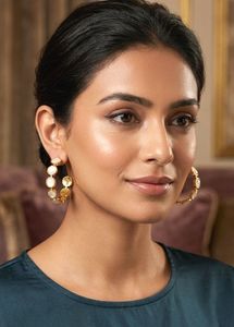 Elegant Hoop Earrings with Stone Accents