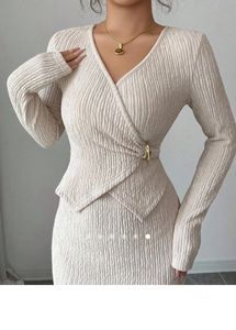 Chic Textured Wrap Dress