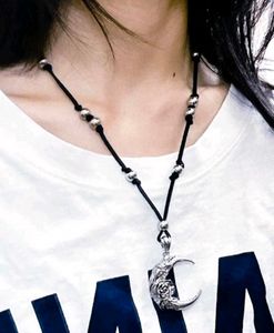 Crescent Moon Rose Necklace and earrings Set
