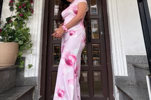 Light Pink Floral Maxi Dress