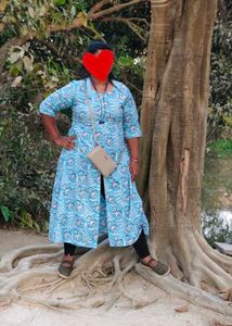 Blue Floral Print Kurti