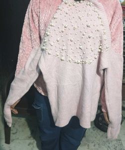 Pink Pearl Embellished Sweater