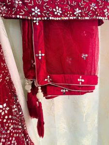 Red Heavy embroidered Mirror Work Lehenga choli