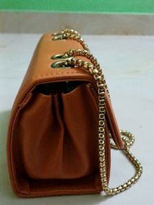 Brown Geometric Chain Bag