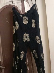Elegant Black Kurta Set with Silver Embellishments