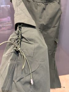 Olive Green Parachute Cargo Pants