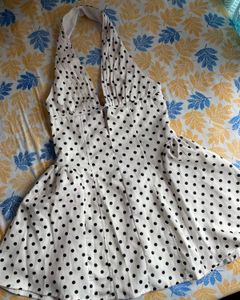 Chic Polka Dot Halter Dress
