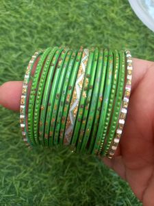 Green and blue Metal Bangles