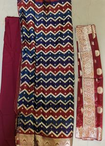 Organza Jacquard Semi Stitched Suit