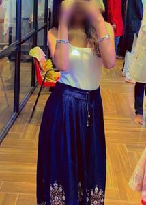 💙Navy Blue Boho Flowy Skirt