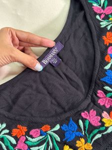 Boho Embroidered floral top