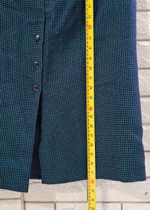 Issee Navy Blue &amp; Green Patterned Midi Skirt