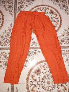 Elegant White and Orange Embroidered Suit Set