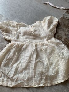 Cream Puff Sleeve Dress