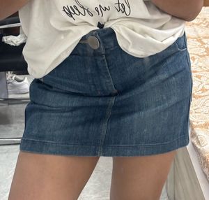 Blue Denim Mini Skirt