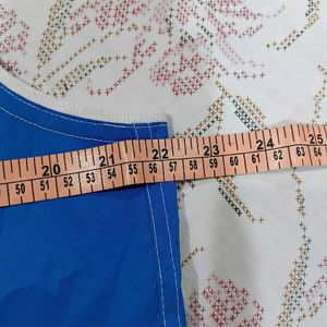 Blue Hooded Sleeveless Zip-Up Vest