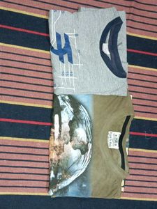 Grey Graphic Print T-Shirt combo
