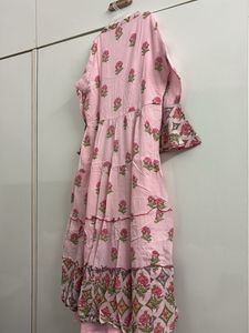 Pink Floral Anarkali Kurta