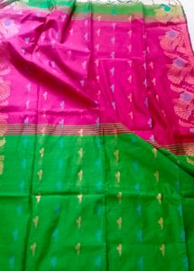 8)Beautiful Art Cotton Silk Blend Saree