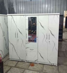 Marble Finish Wardrobe with Mirror