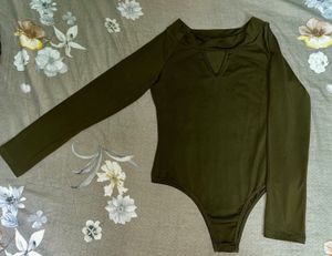 Olive Green Long Sleeve Bodysuit