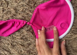 Hot Pink Ruffle Bikini Top