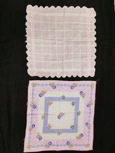 Vintage Rose &amp; Plaid Handkerchief Set combo