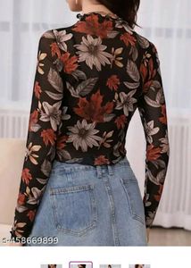 Floral Print Mesh Top❤️
