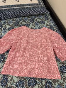 Pink Floral Print Top