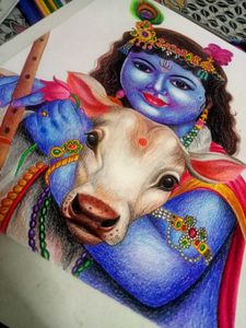 Handmade Lord Krishna Artwork