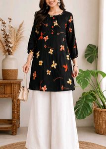 Chic Floral Print Kurta