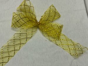 Sparkling Gold Mesh Hair Bow