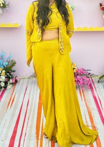 Mustard Embroidered Kurta Set